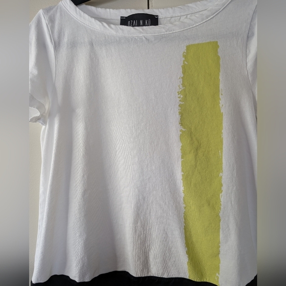 Ozai N Ku Black White And Bright Yellow Tee sz S - Picture 3 of 7